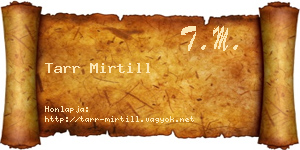Tarr Mirtill névjegykártya